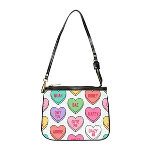 Candy Hearts Small Vegan Leather Shoulder Bag