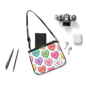 Candy Hearts Small Vegan Leather Shoulder Bag