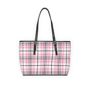 Pink Plaid Vegan Leather Shoulder Bag
