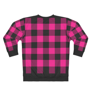 Fuschia Buffalo Check Crewneck Sweatshirt