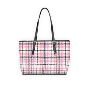 Pink Plaid Vegan Leather Shoulder Bag