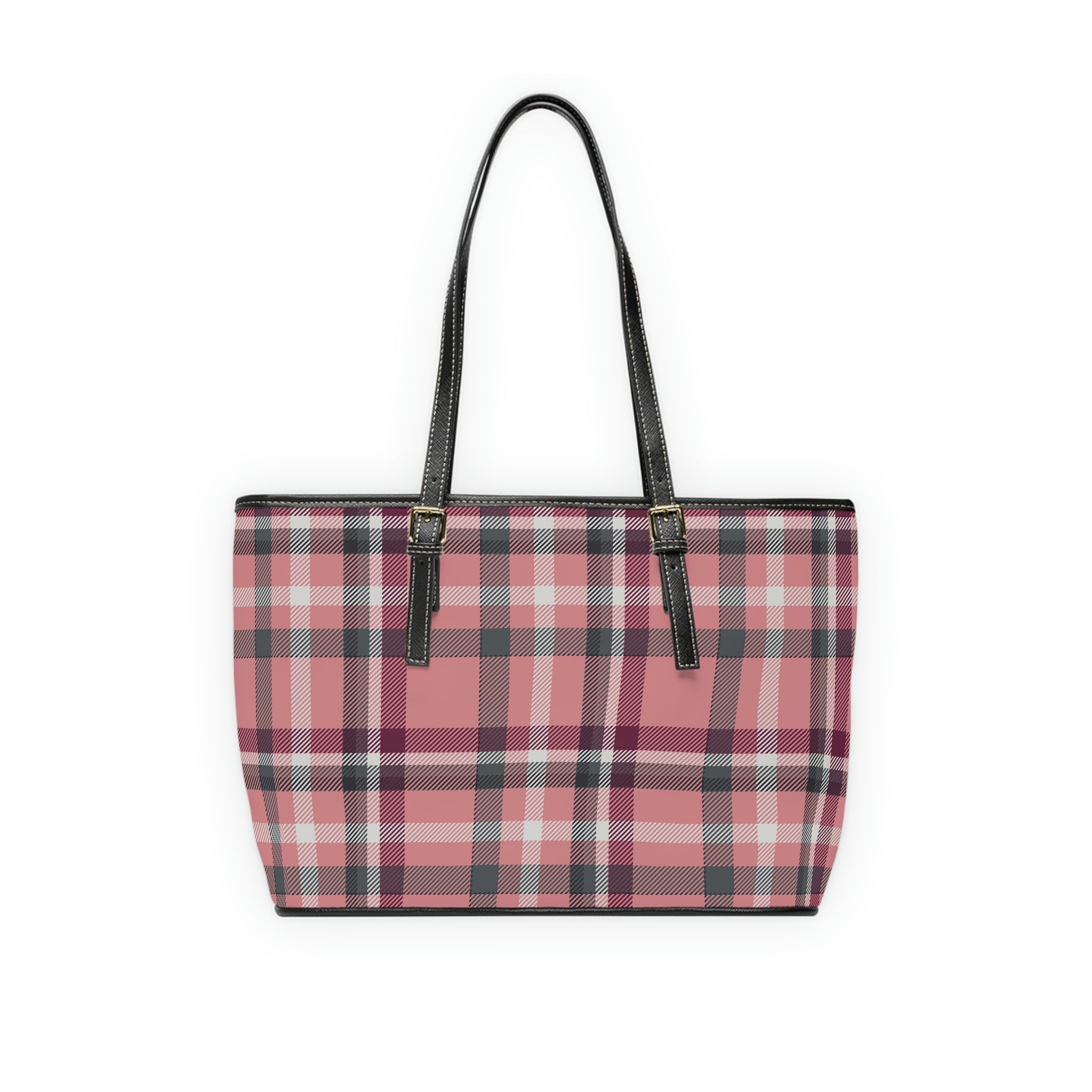 Seasonal Plaid Vegan Leather Shoulder Bag