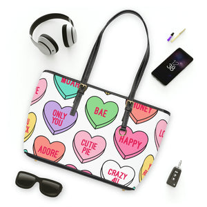 Candy Hearts Vegan Leather Shoulder Bag