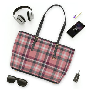 Seasonal Plaid Vegan Leather Shoulder Bag