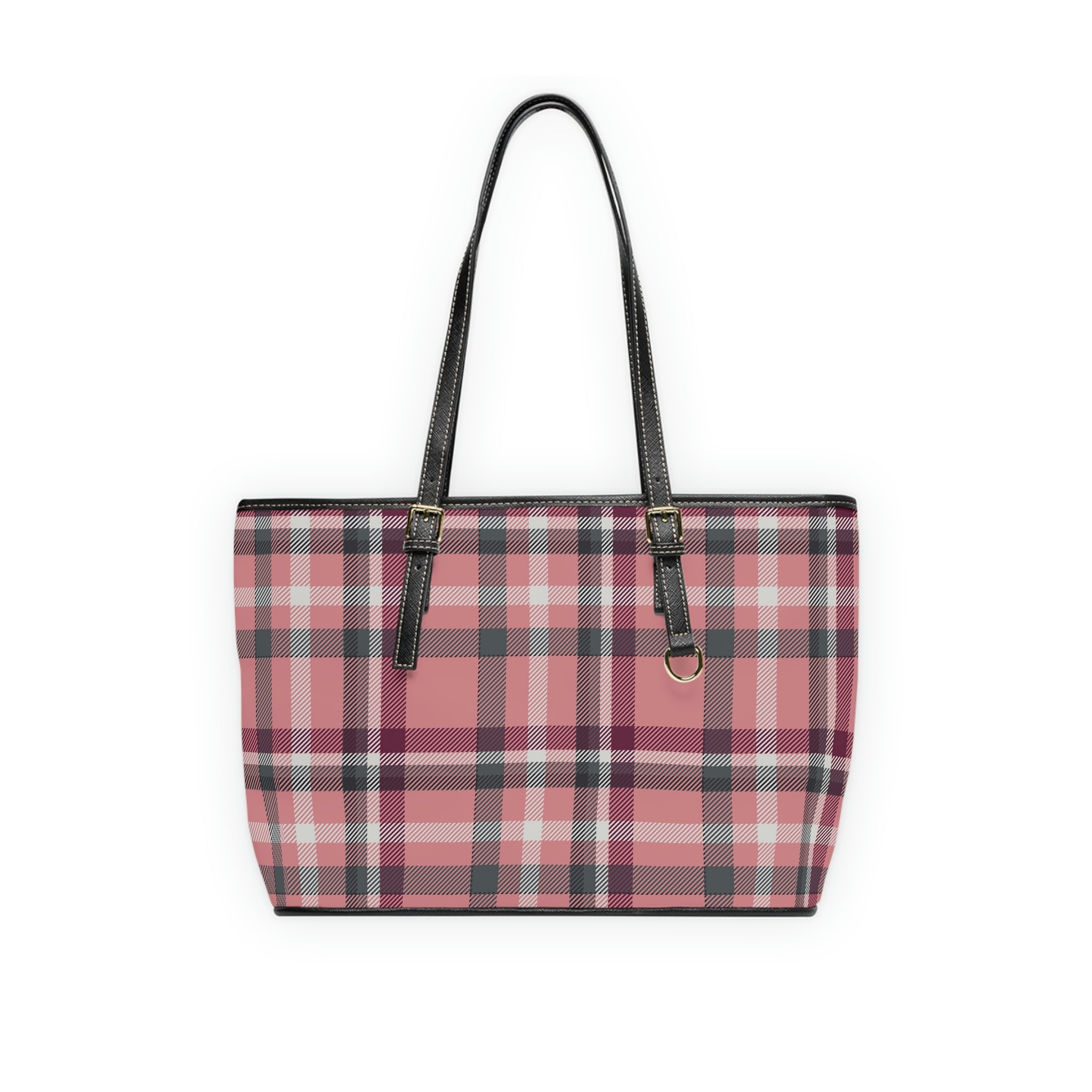 Seasonal Plaid Vegan Leather Shoulder Bag