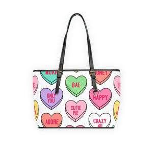 Candy Hearts Vegan Leather Shoulder Bag