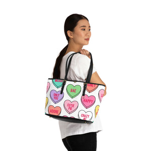 Candy Hearts Vegan Leather Shoulder Bag