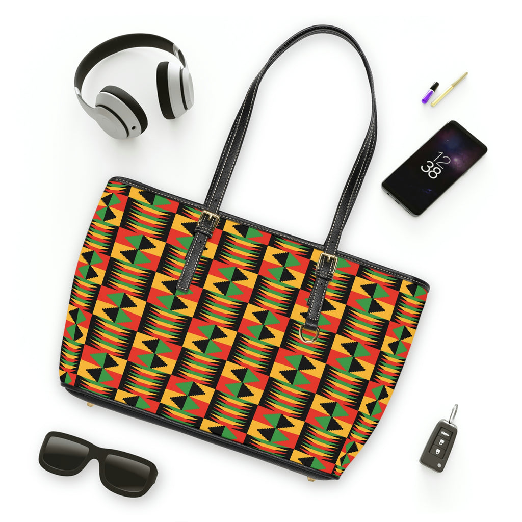 Kente Leather Shoulder Bag
